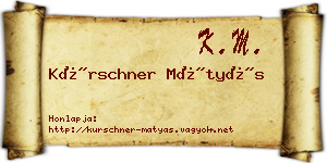 Kürschner Mátyás névjegykártya